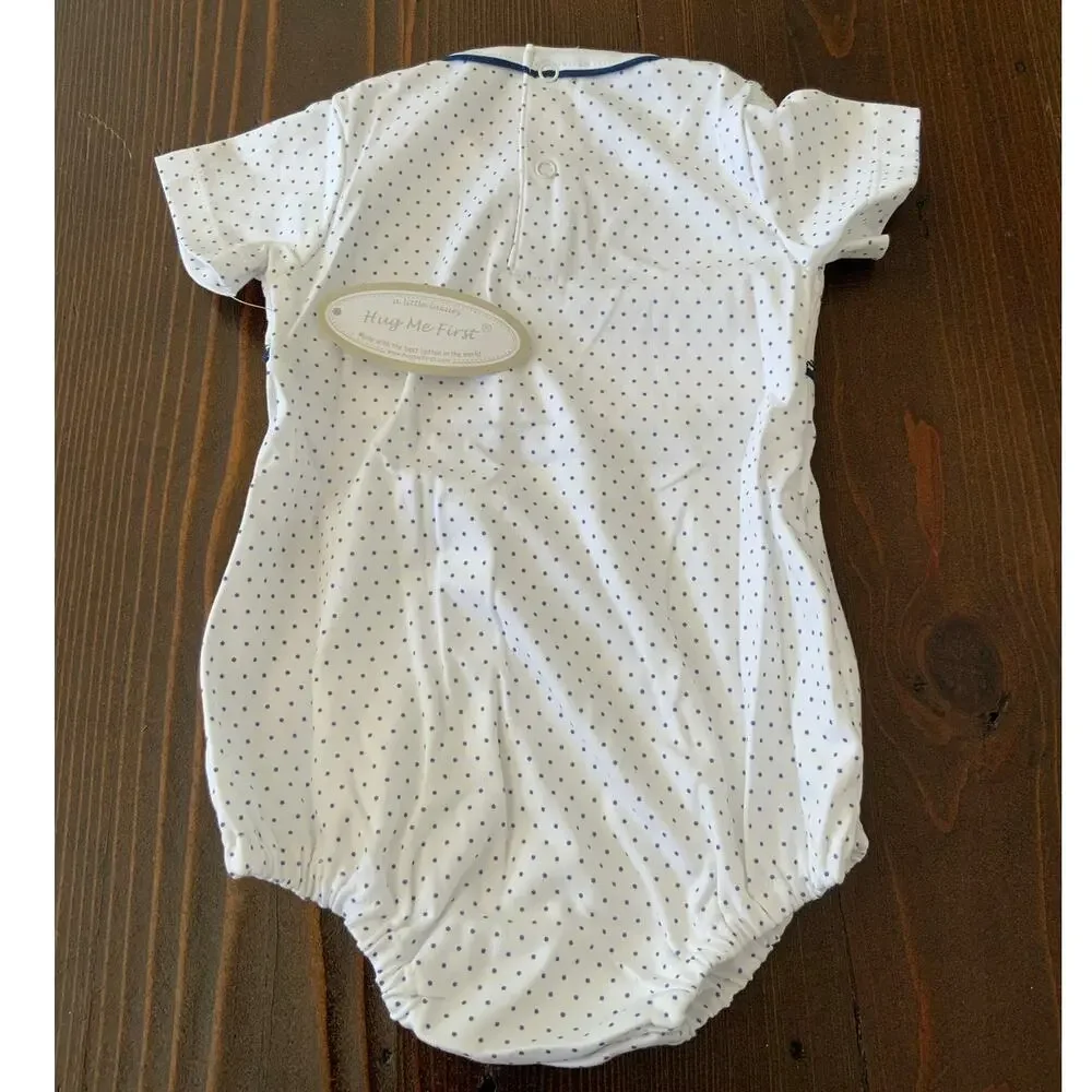 Hug Me First Pima Cotton USA HAND SMOCKED BUBBLE NWT size 3-6mo‎